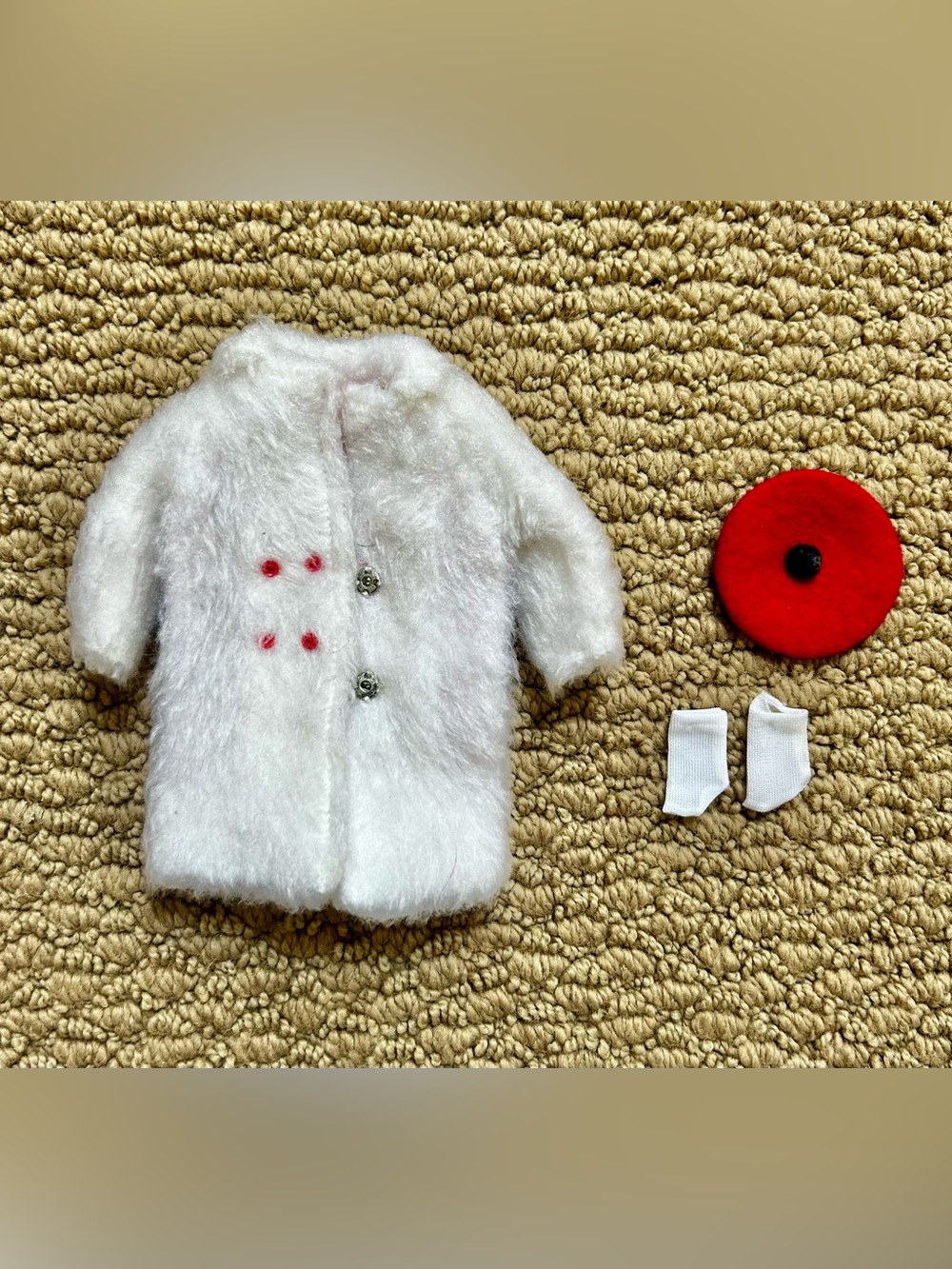 Vintage Skipper Fuzzy Coat and Accessories